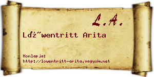 Löwentritt Arita névjegykártya
